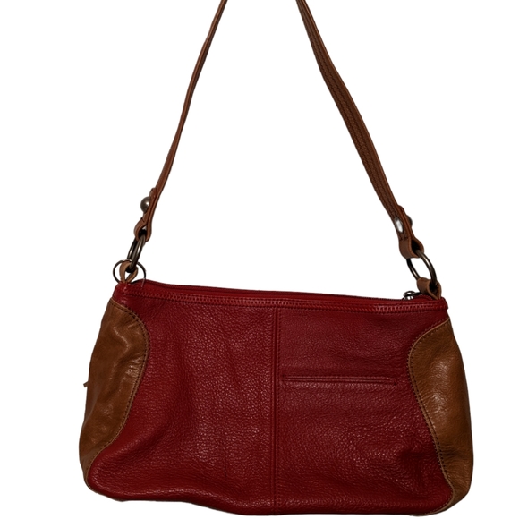The Sak Y2K Red and Tan Leather Shoulder Bag - Picture 2 of 9